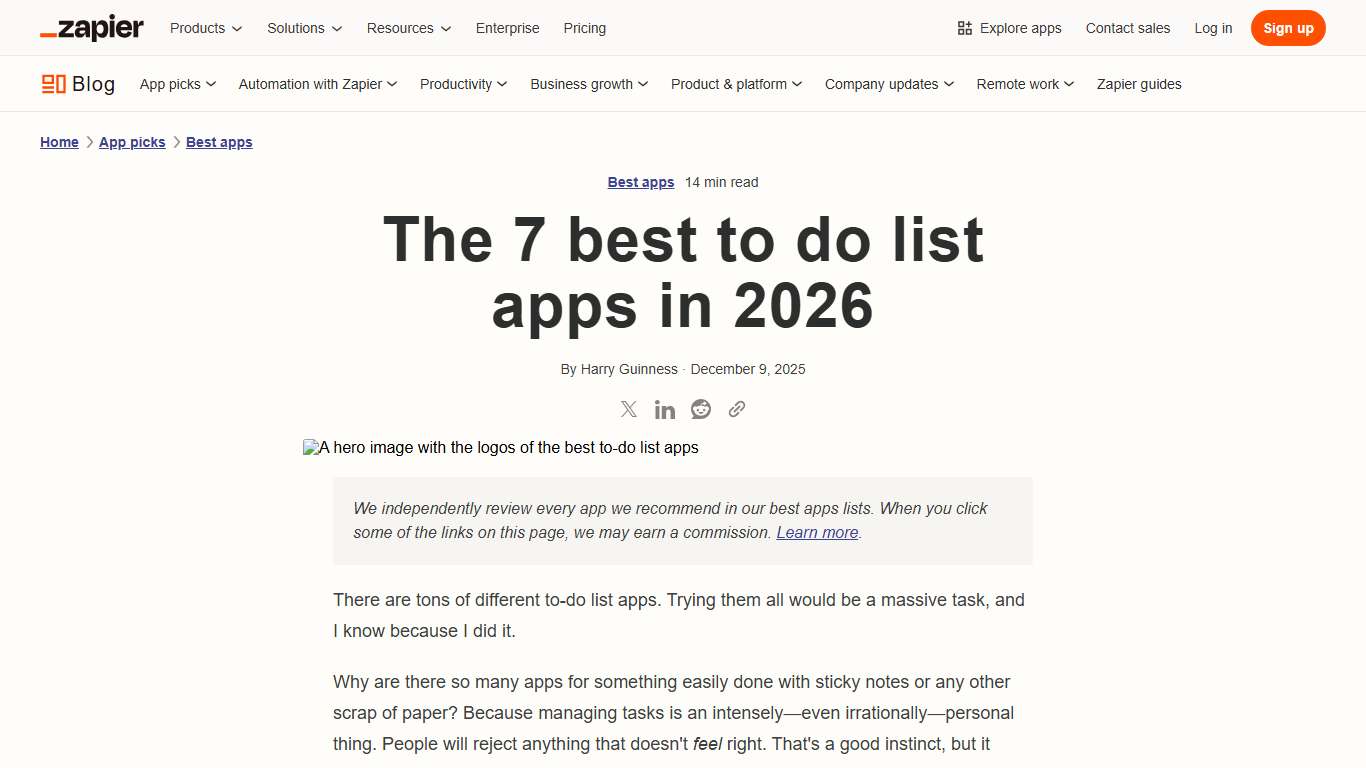7 best to do list apps of 2026 Zapier